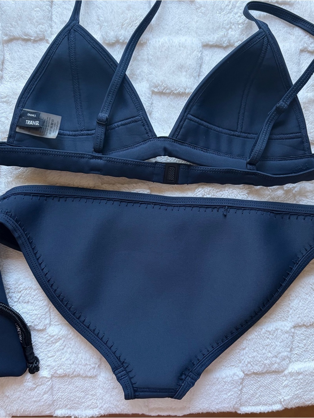 triangl swimwear Navy Neoprene Bikini with Crochet Trim - Picture 4 of 8